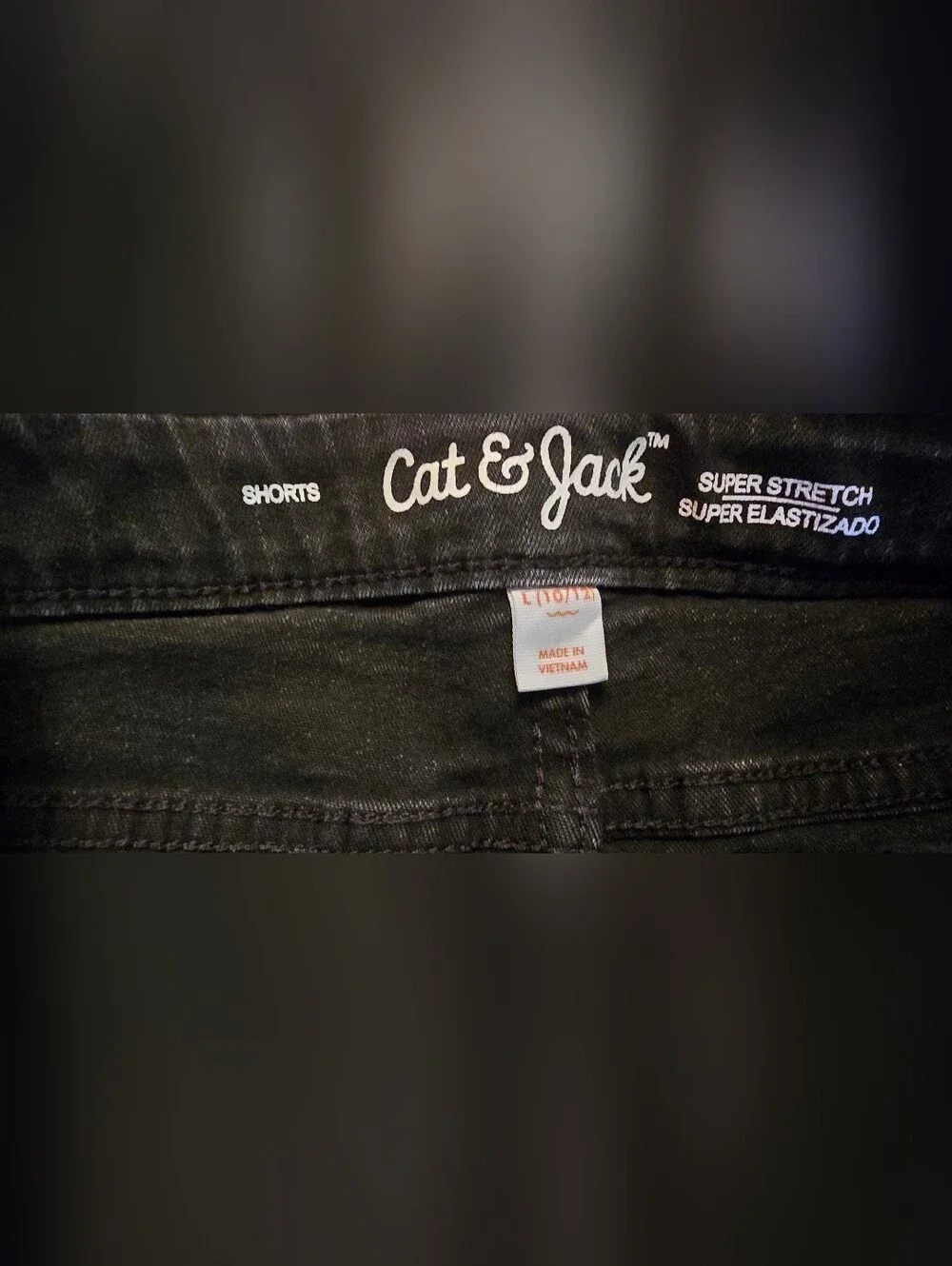 Cat & Jack Black Frayed Hem Denim Shorts